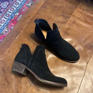 Lucky brand black suede booties